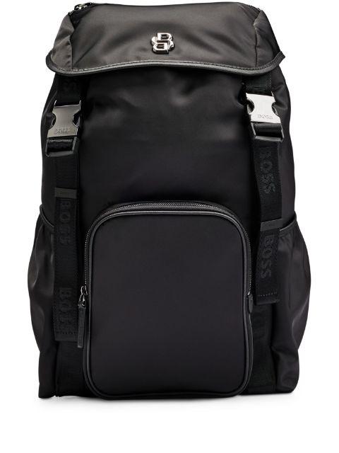 twill backpack with double B monogram by HUGO BOSS