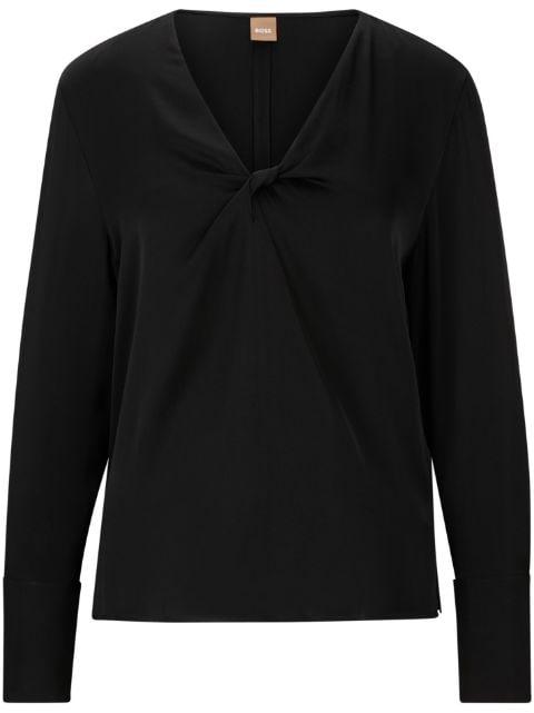 twist-detailing silk blouse by HUGO BOSS