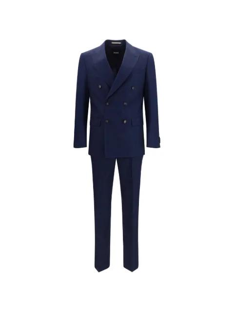 two-piece slim-fit suit in striped linen and wool by HUGO BOSS