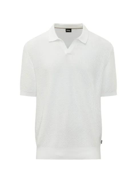 waffle-knit short-sleeve polo by HUGO BOSS