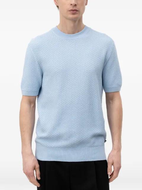 waffle-knit short-sleeve sweater by HUGO BOSS