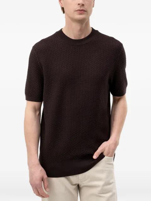 waffle-knit short-sleeve sweater by HUGO BOSS
