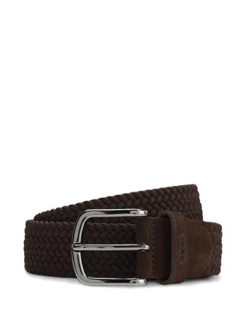 woven belt with leather trims by HUGO BOSS