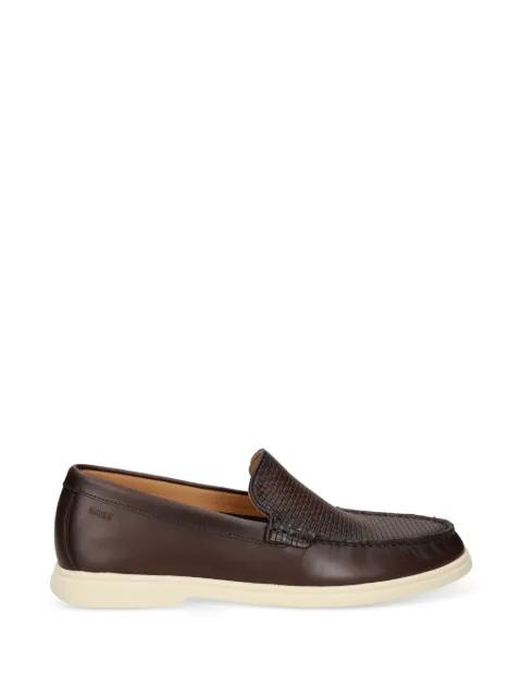 woven-panel leather loafers by HUGO BOSS