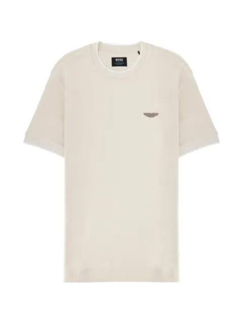 x Aston Martin crewneck wool-cotton jacquard T-shirt by HUGO BOSS