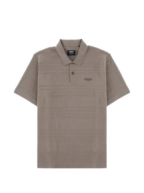 x Aston Martin horizontal-stripe cotton polo shirt by HUGO BOSS
