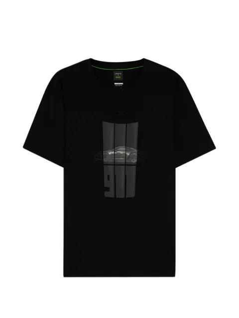 x Porsche mercerized cotton T-shirt with reflective graphic by HUGO BOSS