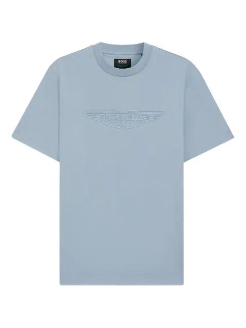 xAston Martin embossed-embroidered logo T-shirt by HUGO BOSS