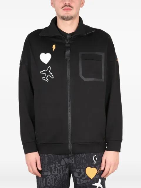 zip appliqué sweatshirt by HUGO BOSS