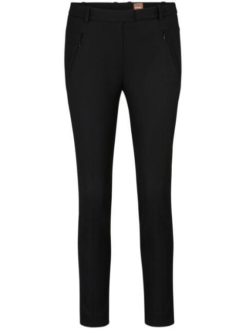 zip-detail slim-cut trousers by HUGO BOSS