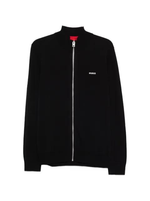 zip mock-neck cardigan by HUGO BOSS
