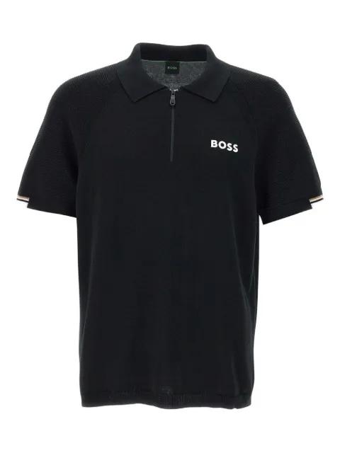 zip-neck polo shirt by HUGO BOSS