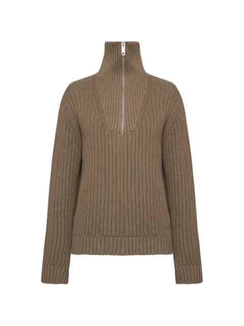 zip ribbed jumper by HUGO BOSS