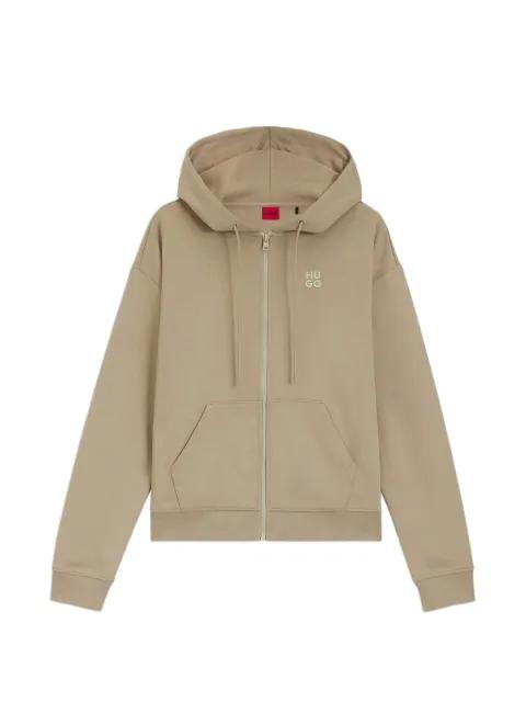 zip-up drawstring hoodie by HUGO BOSS