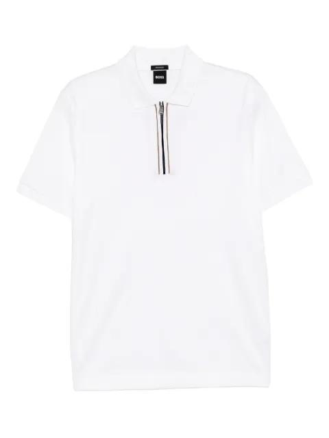 zip-up polo shirt by HUGO BOSS