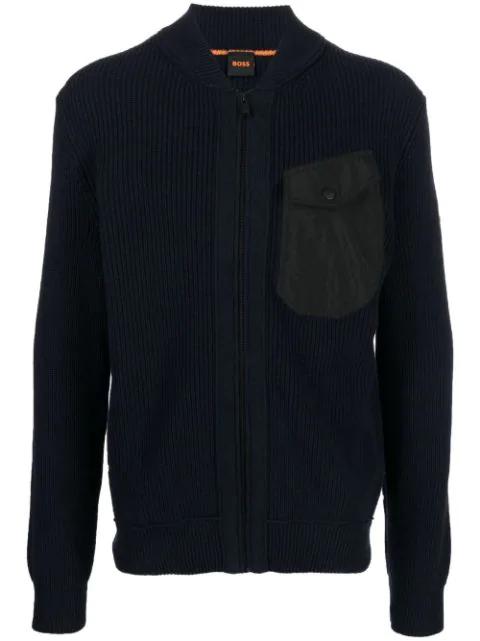 zipped-up knit cardigan by HUGO BOSS