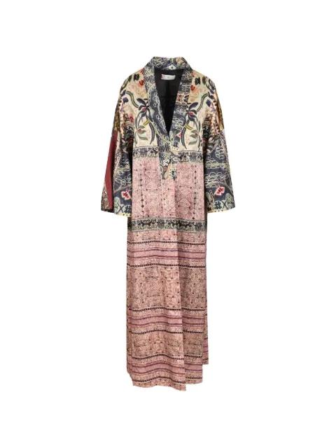 printed wide-sleeve kimono by HUI HUI