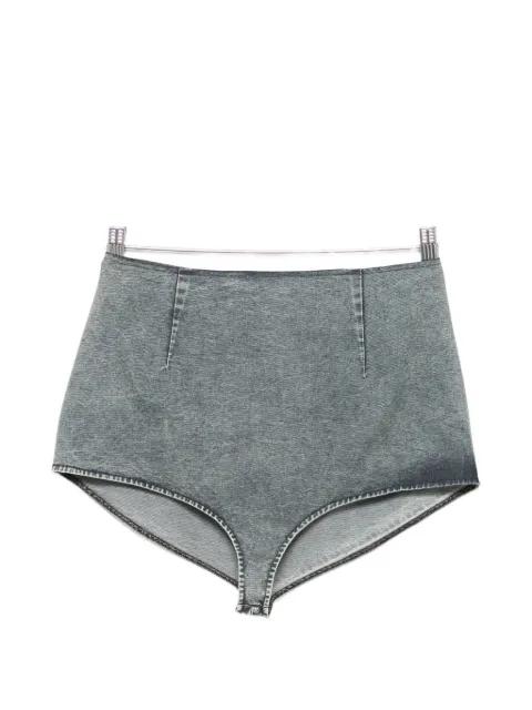 zip-fastening mini shorts by HUI HUI