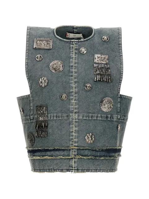 Basilio blue vest by HUI MILANO
