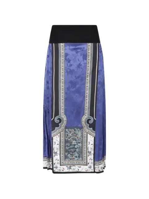 floral-jacquard pleated skirt by HUI MILANO