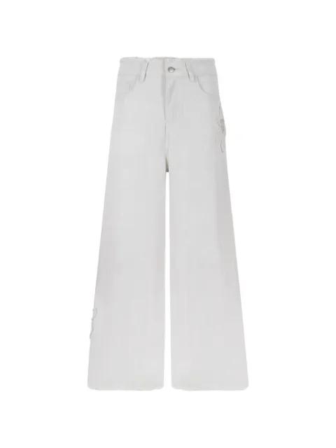 sequin-embellished frayed-edge jeans by HUI MILANO