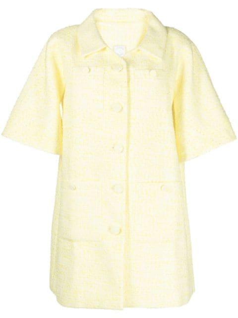 Constantine short-sleeve bouclé coat by HUISHAN ZHANG