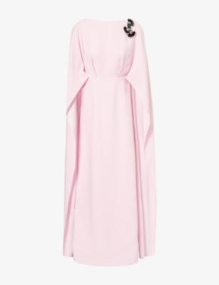 Hala Cape Woven Maxi Dress by HUISHAN ZHANG