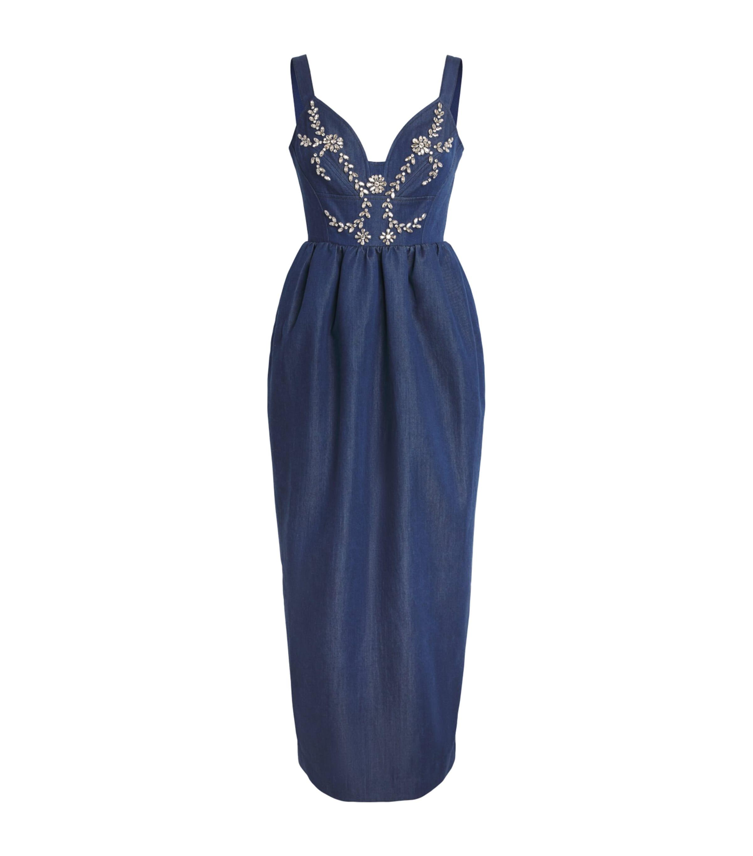 Huishan Zhang Chambray Liviana Midi Dress by HUISHAN ZHANG