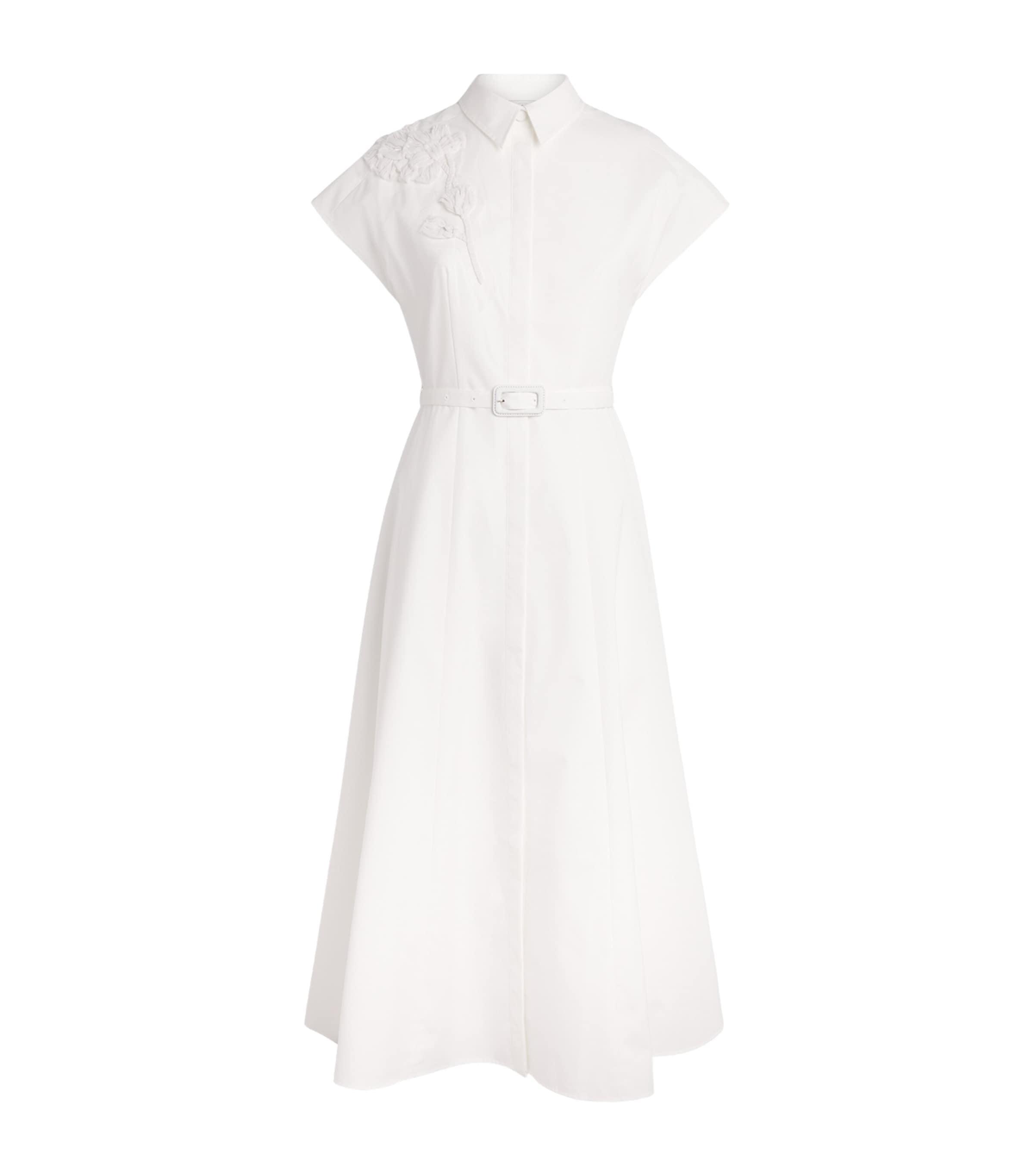 Huishan Zhang Floral Appliqué Maddalena Midi Dress by HUISHAN ZHANG