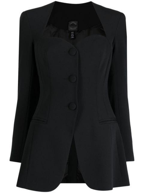 Kim sweetheart-neck blazer by HUISHAN ZHANG