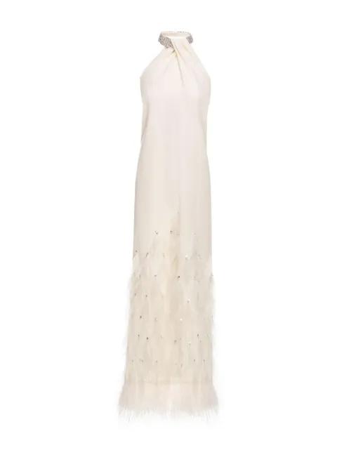 Vic Gown Antique White Sable by HUISHAN ZHANG