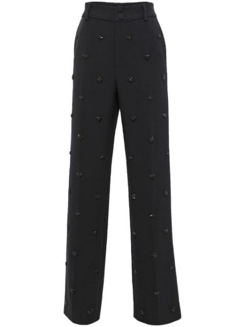 crystal-embellished tailored trousers by HUISHAN ZHANG