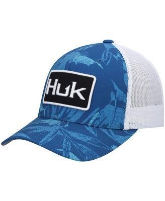 Men's Blue Ocean Palm Trucker Snapback Hat by HUK