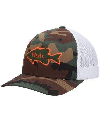 Men's Camo Bass Trucker Snapback Hat by HUK