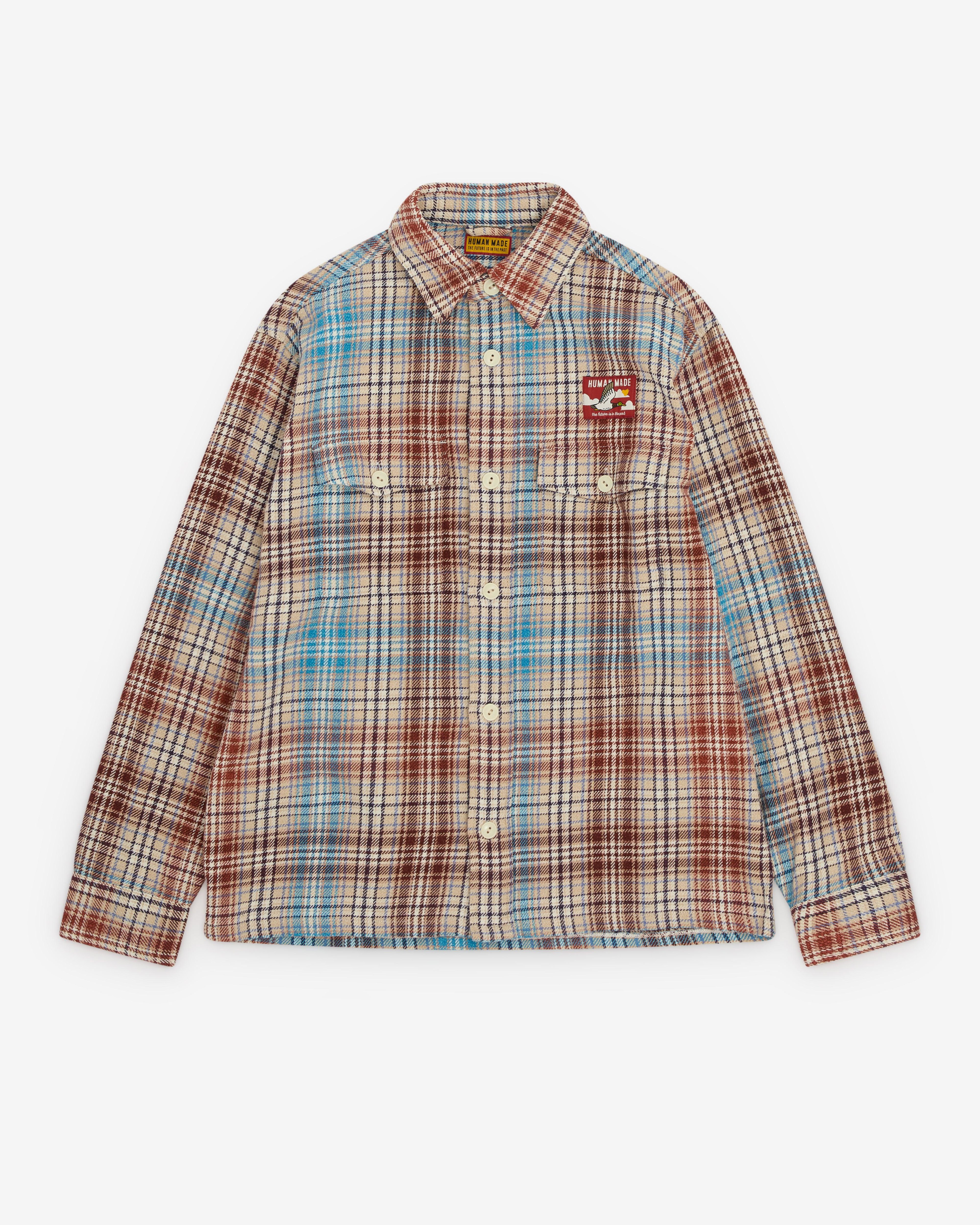 Human Made - Men’s Check Shirt - (Beige/Brown/Blue) by HUMAN MADE