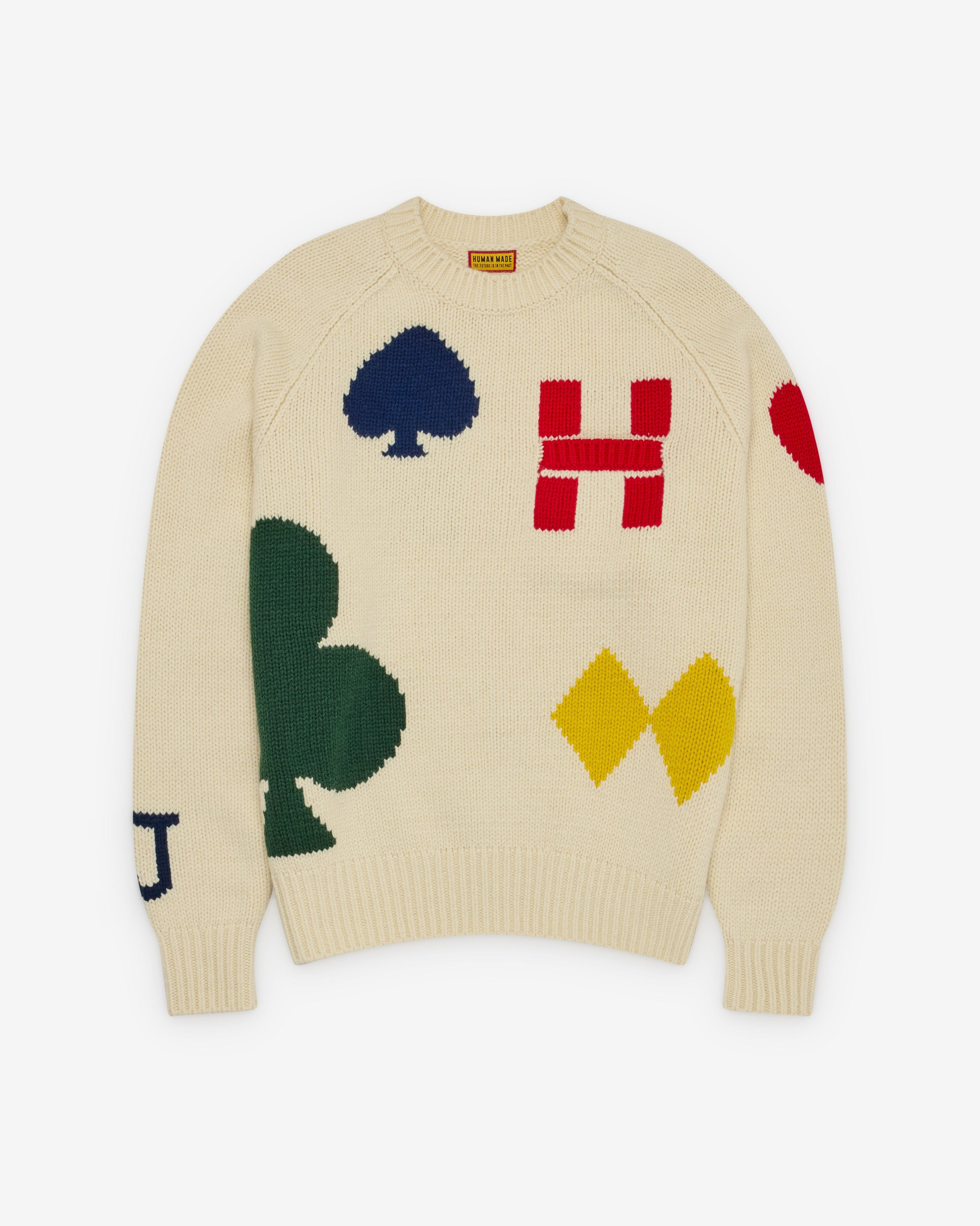 Human Made - Men's Lowgauge Knit Sweater - (White) by HUMAN MADE