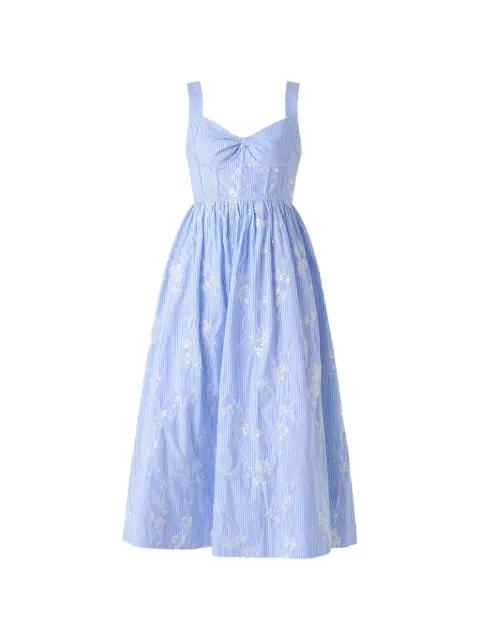 Gracie striped floral midi dress by HUNTER BELL