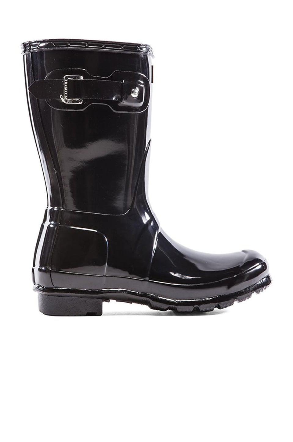 Hunter Original Short Gloss Boot in Black by HUNTER
