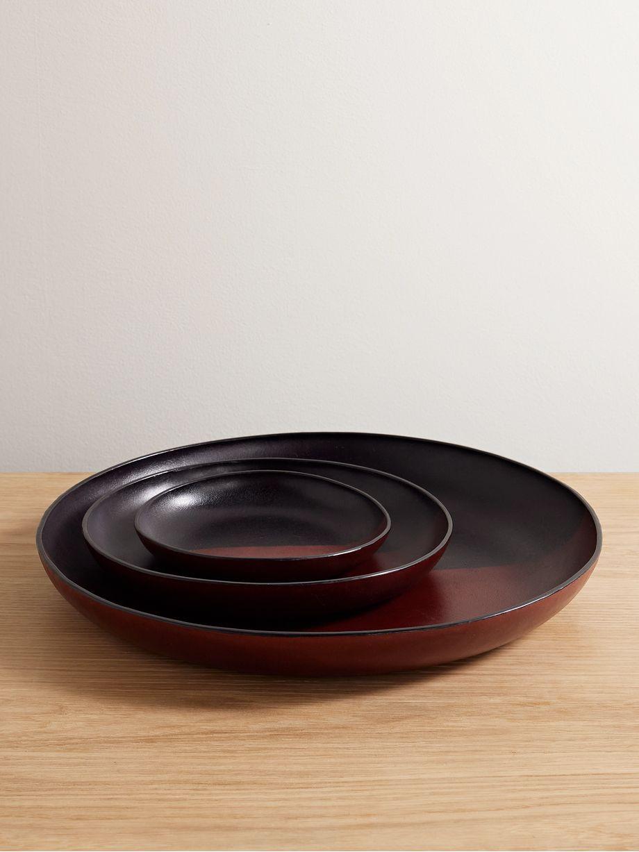 Set of three leather trays by HUNTING SEASON