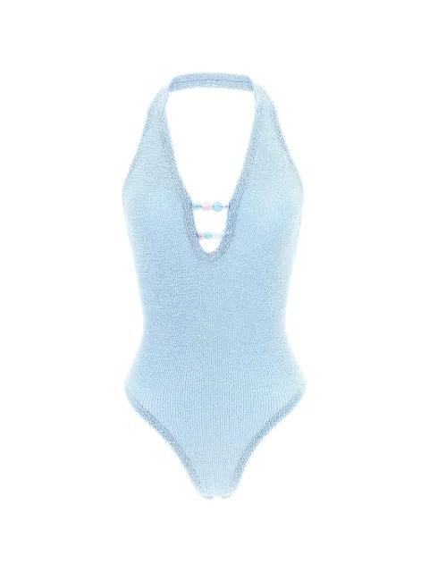 Adriana beaded-embellishment swimsuit by HUNZA G