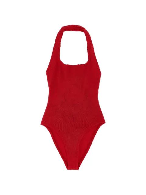 American crinkle neckline sandy swimsuit by HUNZA G
