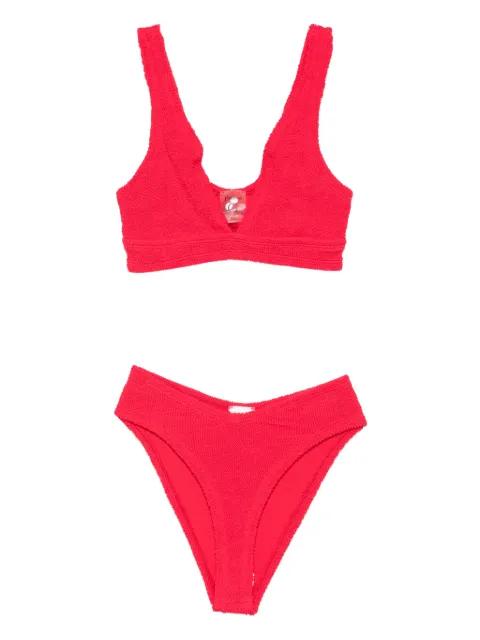 Angel textured-finish bikini by HUNZA G