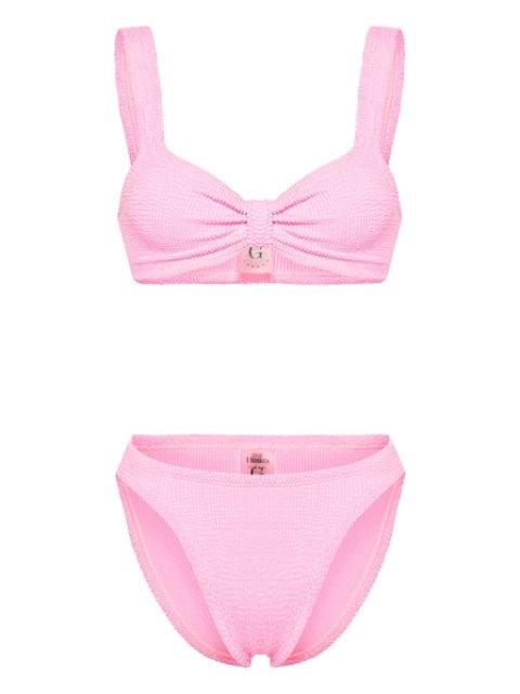 Bonnie crinkle-effect bikini by HUNZA G