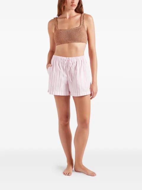 Cabana striped-pattern logo-embroidery shorts by HUNZA G