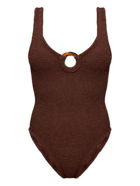 Celine crinkle couverage swimsuit by HUNZA G