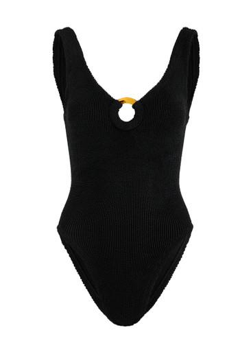 Celine cut-out seersucker swimsuit by HUNZA G