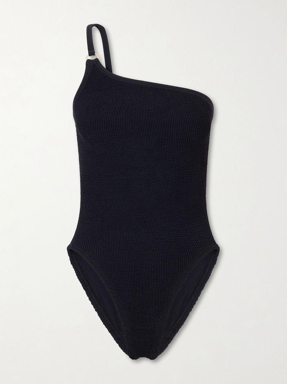 Clara one-shoulder Original Crinkle™ swimsuit by HUNZA G
