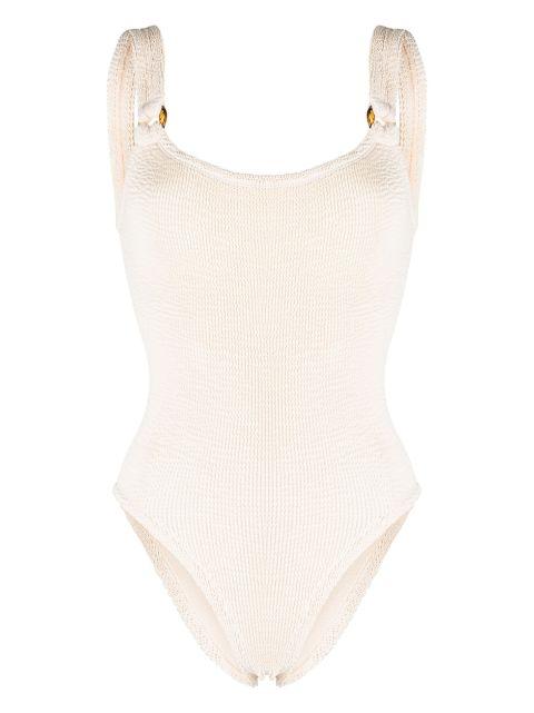 Domino ribbed swimsuit by HUNZA G