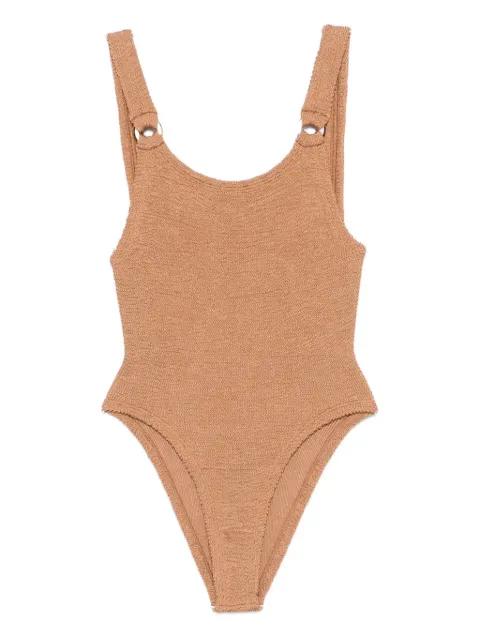 Domino ring-detail swimsuit by HUNZA G