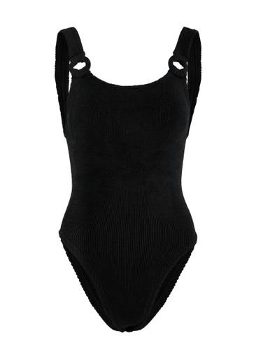 Domino seersucker swimsuit by HUNZA G